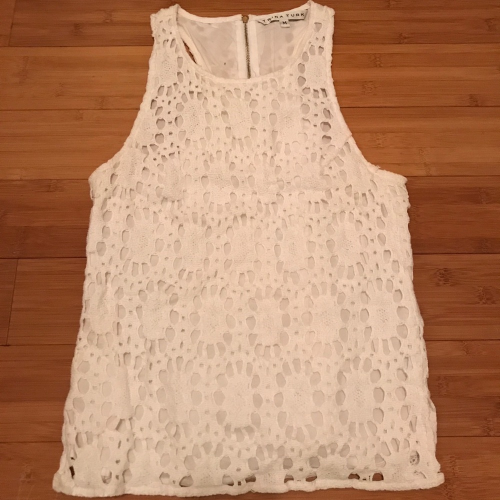 Trina Turk racer back lace tank